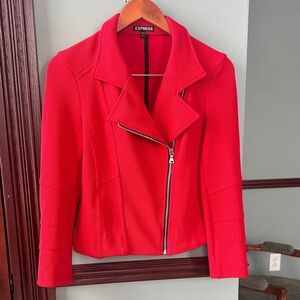 Express Women's Vibrant Red Zipper Jacket